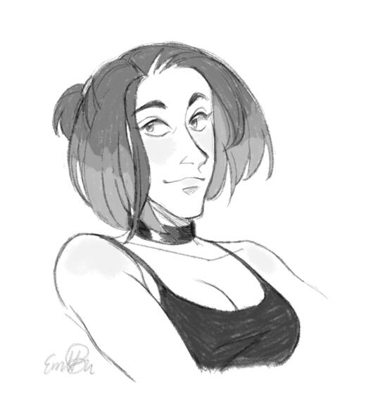 Sketch + Bust (drawn with a different brush than usual)