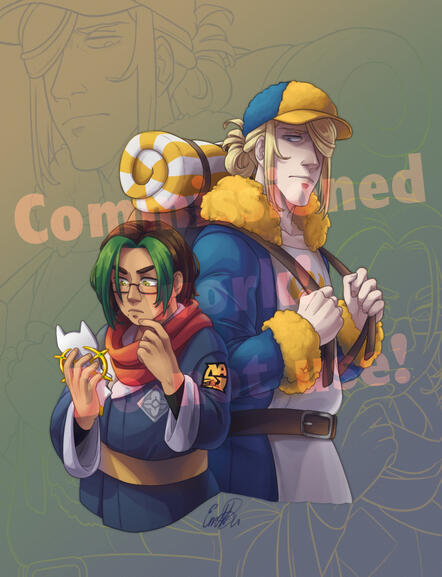 Lineart + Shaded + Half body + Extra character