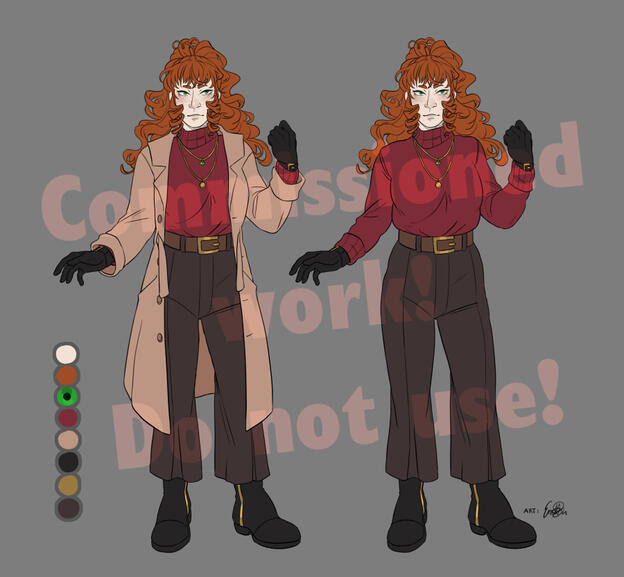 Character ref sheet: Lineart + Base color + Full body + Custom extra clothing option