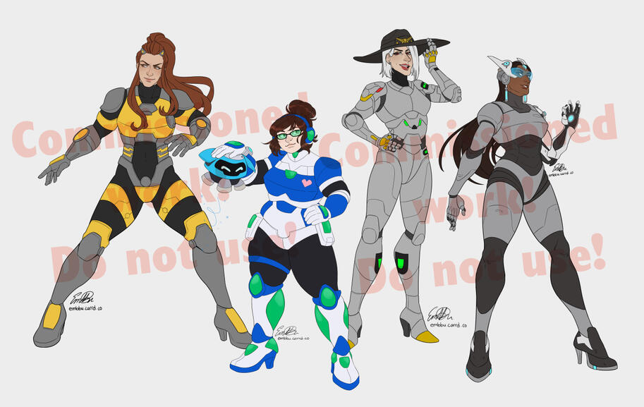 Lineart + Base color + Full body (These are four separately commissioned pieces)