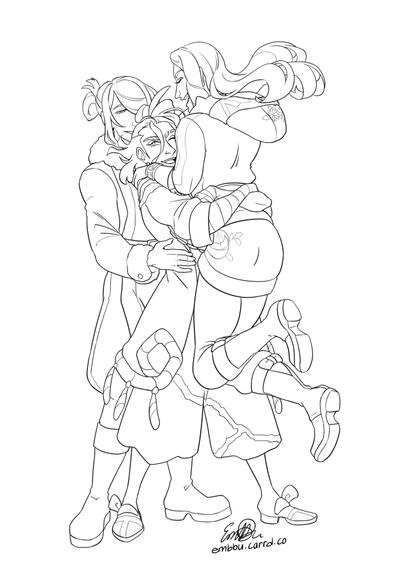 Full body + 2 extra characters